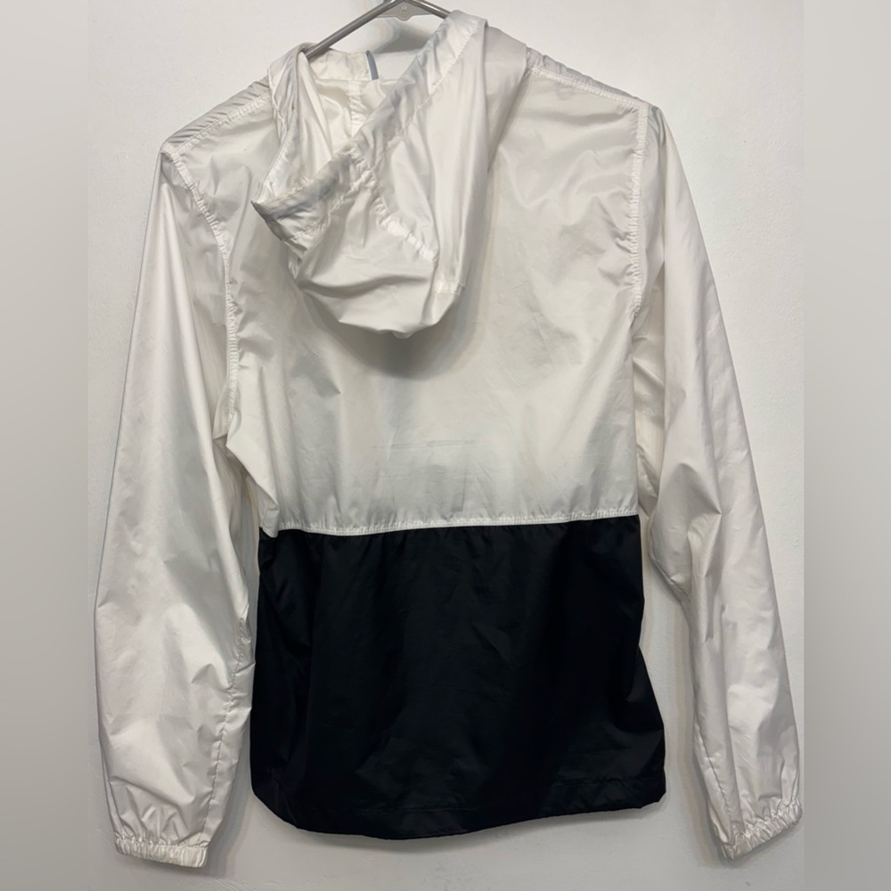 Columbia Black and White Athletic Zip Up Windbreaker Hooded Jacket Womans XS - Picture 6 of 7